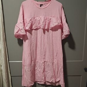 Pink Ruffled Women's Dress